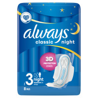 Always podpaski ze skrzydełkami Classic Night 8szt