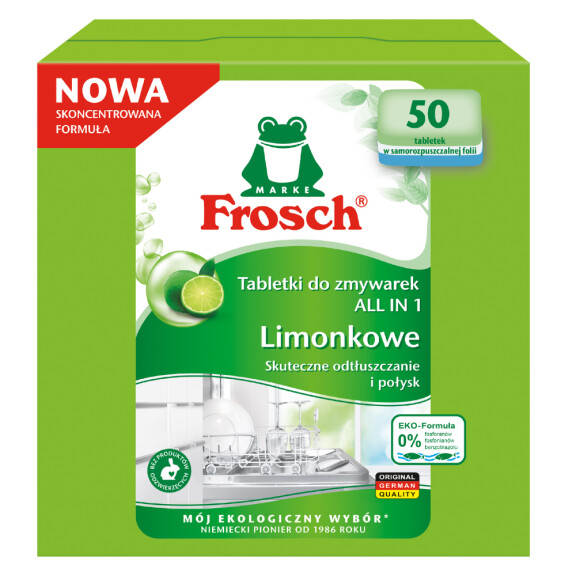 Frosch Limonkowe tabletki do zmywarek all in one 50szt