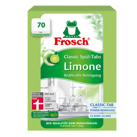 Frosch Limonkowe tabletki do zmywarek classic 70szt