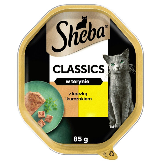 Sheba Classics z kaczką i kurczakiem w terynie mokra karma dla kotów tacka 85g
