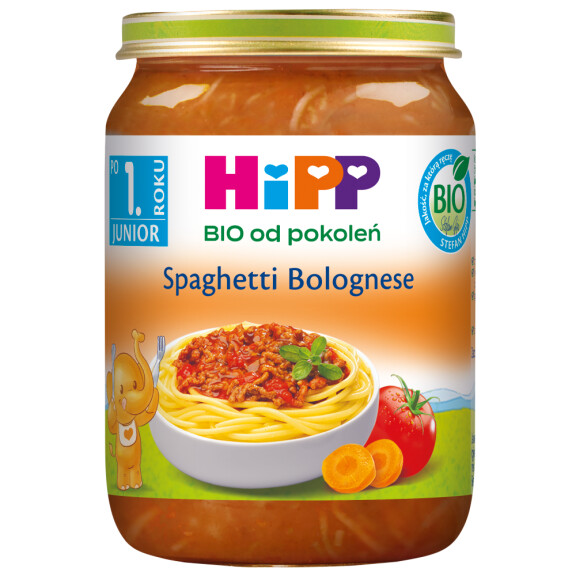 HiPP BIO Od Pokoleń Spaghetti Bolognese 1R 250g