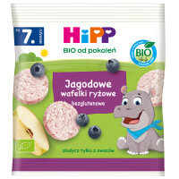 HiPP BIO Od Pokoleń Jagodowe Wafelki Ryżowe 7Mc 30g