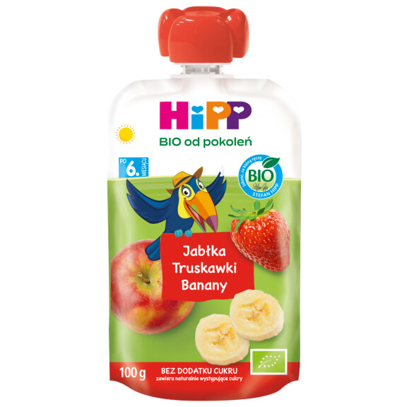 HiPP BIO Od Pokoleń Jabłka-Truskawki-Banany 6Mc 100g