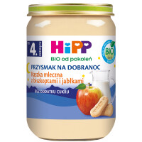 HiPP BIO Od Pokoleń Kaszka Mleczna Z Biszkoptami i Jabłkami 4Mc 190g