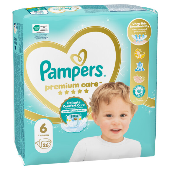 Pampers Premium Care rozmiar 6, 13kg-18kg, 26szt