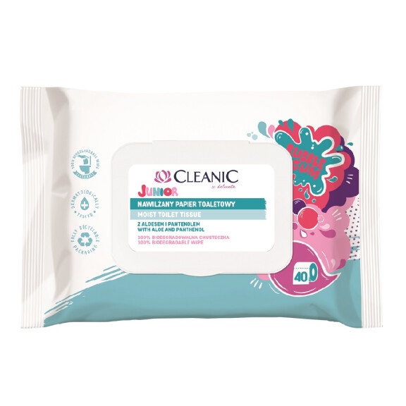 Papier nawilżany Cleanic Junior 40szt.