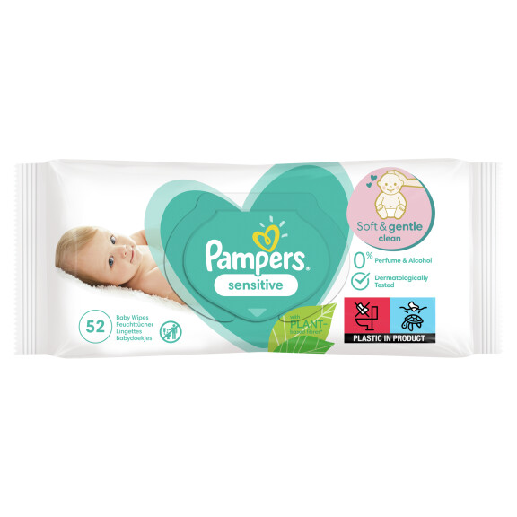 Pampers Sensitive chusteczki nawilżane dla niemowląt 52szt