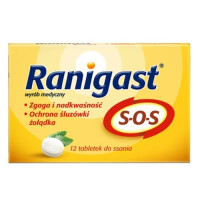 Ranigast S.O.S tabletki do ssania zgaga i nadkwaśność, wyrób medyczny, 12 tabletek