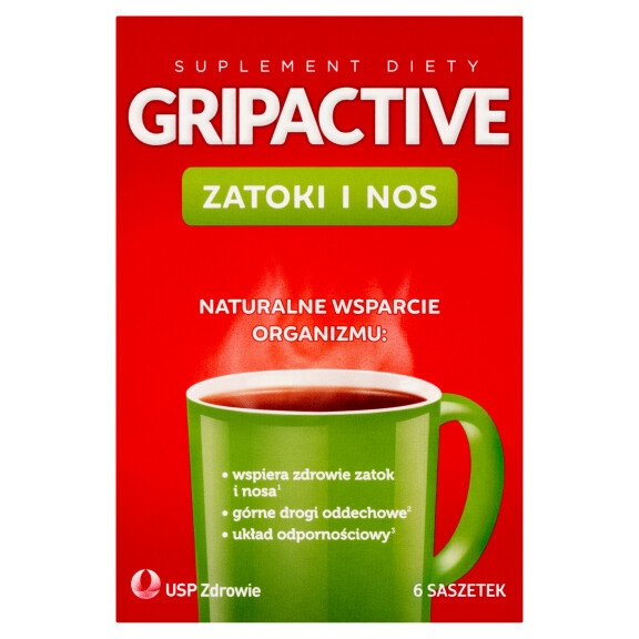 Gripactive Zatoki i Nos, suplement diety, 6 saszetek