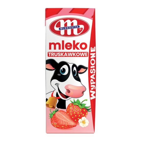 Mlekovita Wypasione mleko UHT truskawkowe 200ml