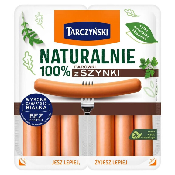 Tarczyński parówki naturalnie 100% z szynki 200g