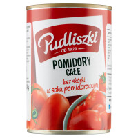 Pudliszki pomidory całe bez skórki w soku pomidorowym 400g