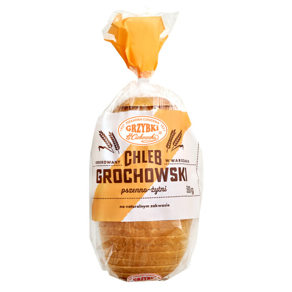 Grzybki Chleb grochowski pszenno-żytni na naturalnym zakwasie krojony 500g