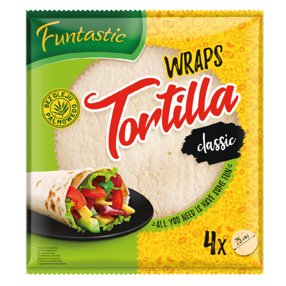 Funtastic Tortilla pszenna 4 szt x 25cm 250g