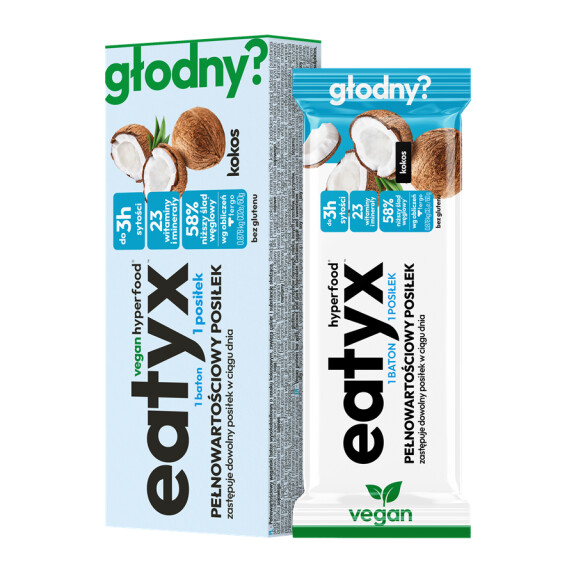 EATYX posiłek vegan w formie batona w kartoniku kokos 60g