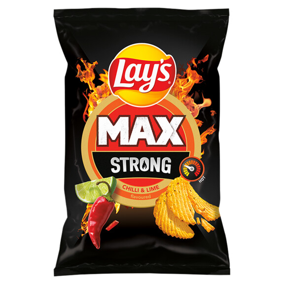 Lay's strong chipsy ziemniaczane karbowane o smaku ostrego chilli i limonki 120 g