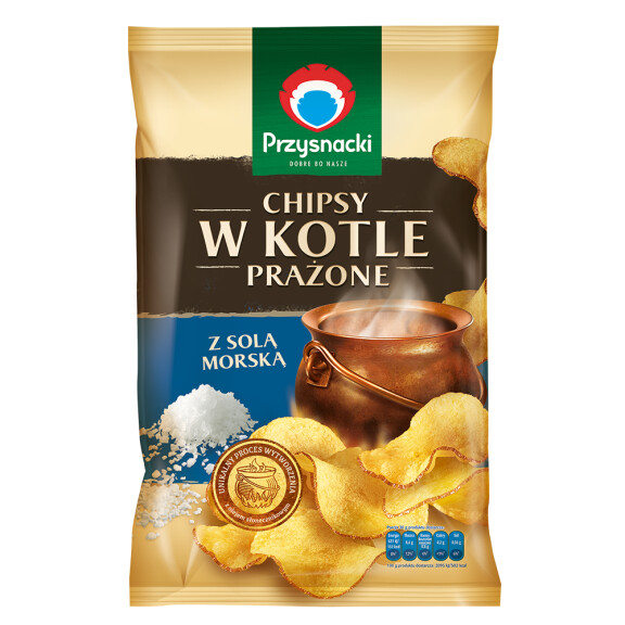 PRZYSNACKI Chipsy w kotle prażone sól morska 125g