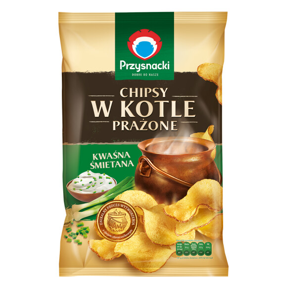 PRZYSNACKI Chipsy w kotle prażone kwaśna śmietana 125g