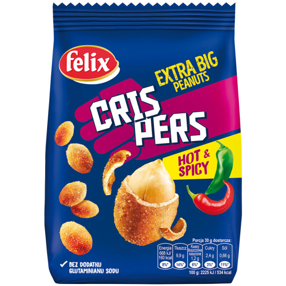 FELIX Orzeszki ziemne Crispers Jumbo Hot&Spicy 125g