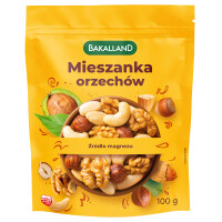 Bakalland Mieszanka orzechów - nerkowce, migdały, laskowe, włoskie 100g