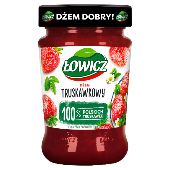 Łowicz dżem truskawkowy niskosłodzony 280g