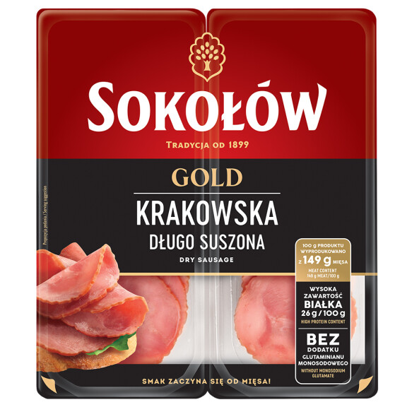 Sokołów Gold kiełbasa krakowska sucha 2x50g