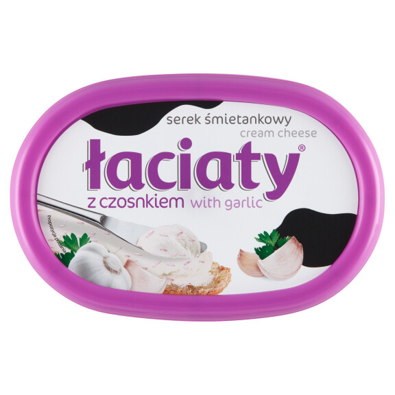 Łaciaty serek śmietankowy z czosnkiem 135g