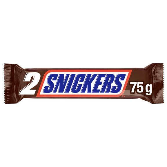 Snickers Baton z nadzieniem i orzeszkami ziemnymi w karmelu i czekoladzie 75g (2x 37,5g)