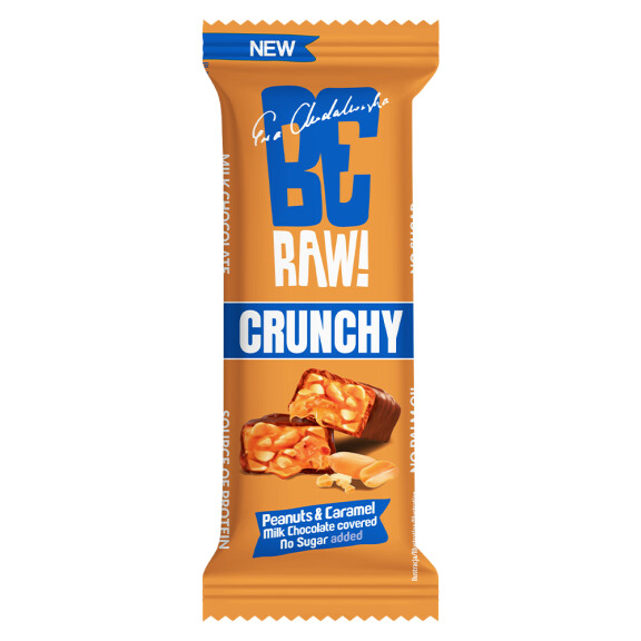BeRAW Baton Crunchy Peanuts&Caramel Orzeszki z karmelem bez dodatku cukru 40g