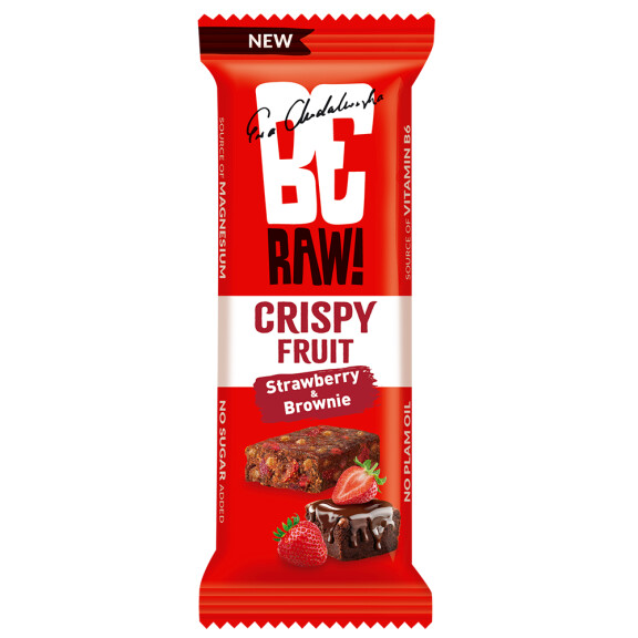 BeRAW Crispy Fruit Baton owocowy Truskawka Brownie 40g