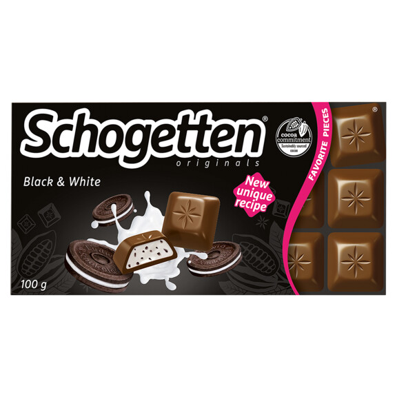 Schogetten czekolada black&white ciasteczkowa z nadzieniem waniliowym 100g