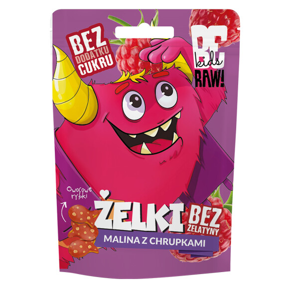BeRAW Kids Żelki owocowe Malina z chrupkami dla dzieci bez dod. cukru 35g