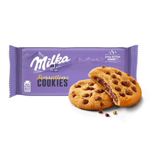 Milka Sensations ciastka z kawałkami czekolady mlecznej 156g