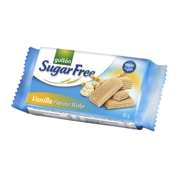 Gullón Wafle waniliowe bez dodatku cukru 60g