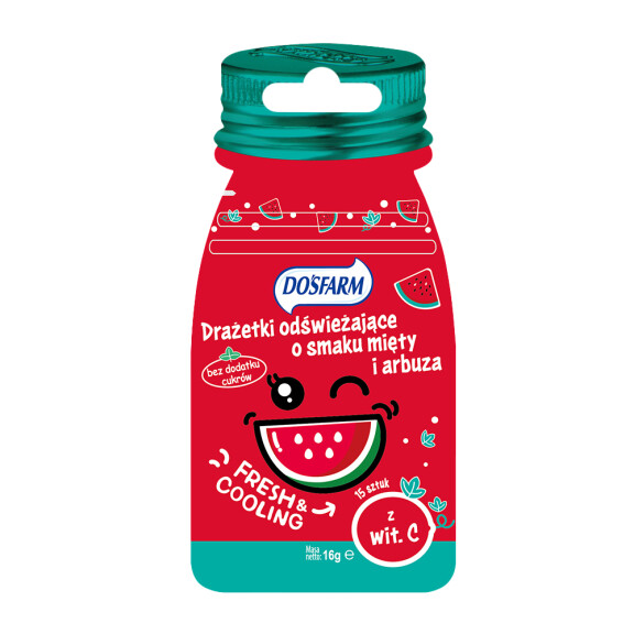 Dosfarm Drażetki odświeżające mięta i arbuz 16 g
