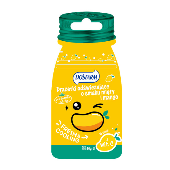 Dosfarm Drażetki odświeżające mięta i mango 16 g