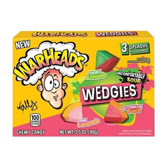 Warheads Wedgies Kwaśne miękkie cukierki o smaku lemoniady, arbuza i wiśni 99g