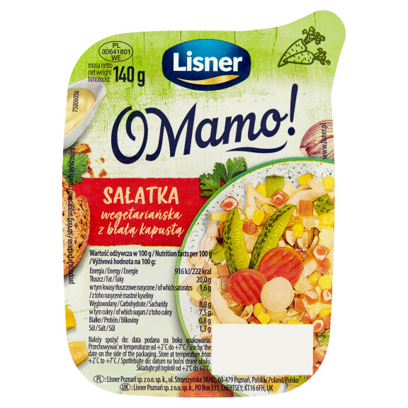 Lisner o Mamo! sałatka wegetariańska z białą kapustą 140g