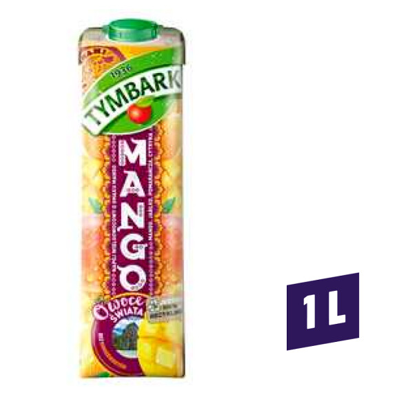 Tymbark Owoce Świata napój mango-jabłko-pomarańcza 1l
