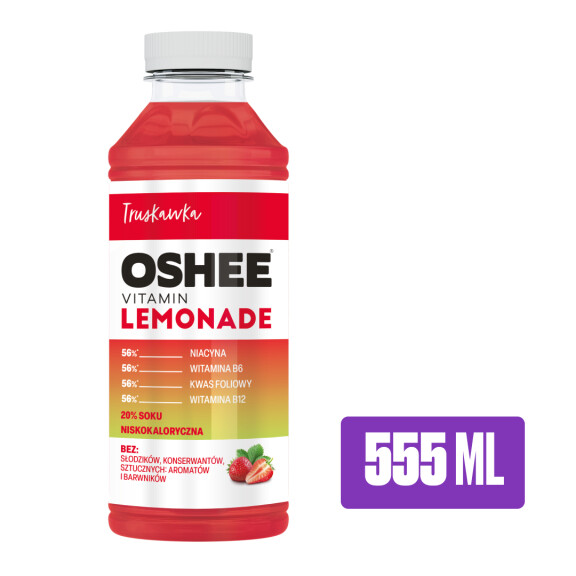 Oshee Vitamin Lemonade Truskawka 555ml