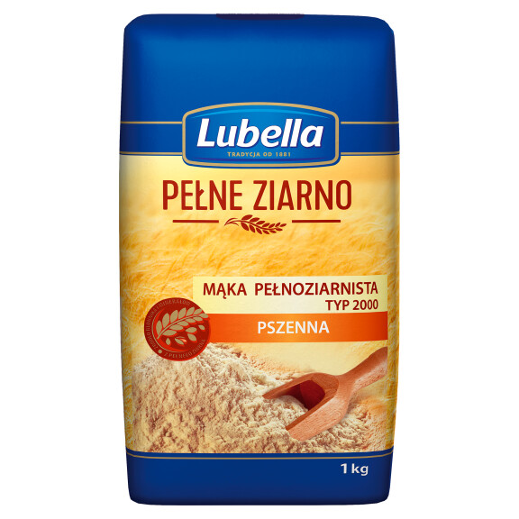 Lubella Pełne Ziarno Mąka pełnoziarnista pszenna typ 2000 1kg