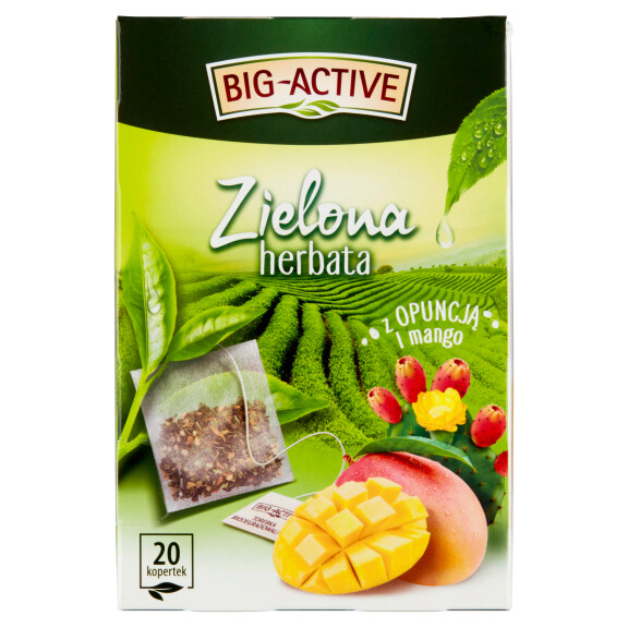 Big-Active Zielona herbata z opuncją i mango 20 torebek 34g