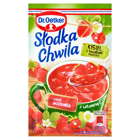 Dr Oetker Słodka Chwila kisiel poziomkowy z kawałkami owoców 31,5g