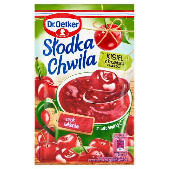 Dr Oetker Słodka Chwila kisiel wiśniowy z kawałkami owoców 31,5g