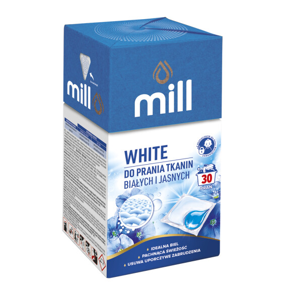 MILL Kapsułki do prania tkanin białych i jasnych White 30szt