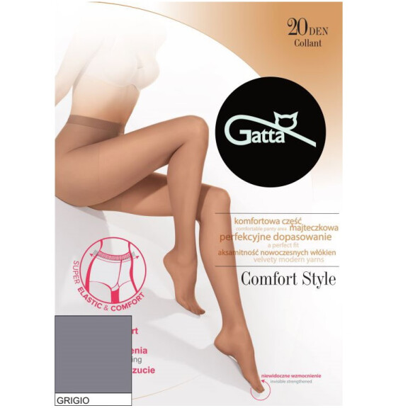 GATTA Rajstopy damskie COMFORT STYLE roz 04, 20 DEN, szare
