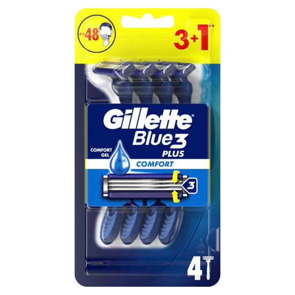 Gillette Blue3 Plus Comfort jednorazowa maszynka do golenia dla mężczyzn 4 sztuki