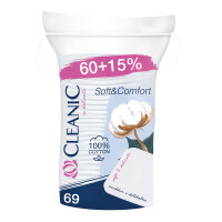 Płatki higieniczne kwadratowe Cleanic Soft&Comfort 60szt. +15%  gratis