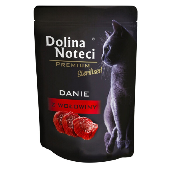 Dolina Noteci Premium Sterilised karma dla kota wołowina, saszetka 85g