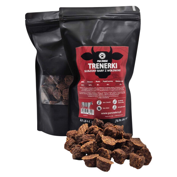 Trenerki PanZwierz suszony BARF z wołowiny 250g